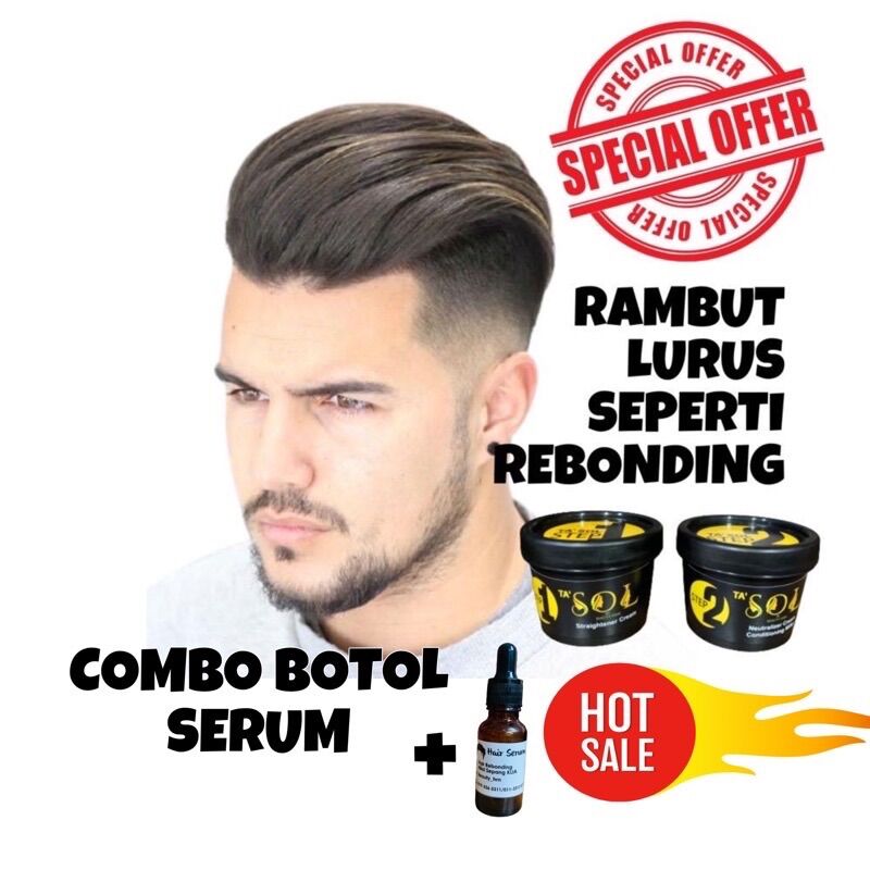 Gambar ?????TA SOL Rebonding Cream Ubat Krim Pelurus Rambut  Rebonding 100ml + Neutralizer 100ml + Hair Serum