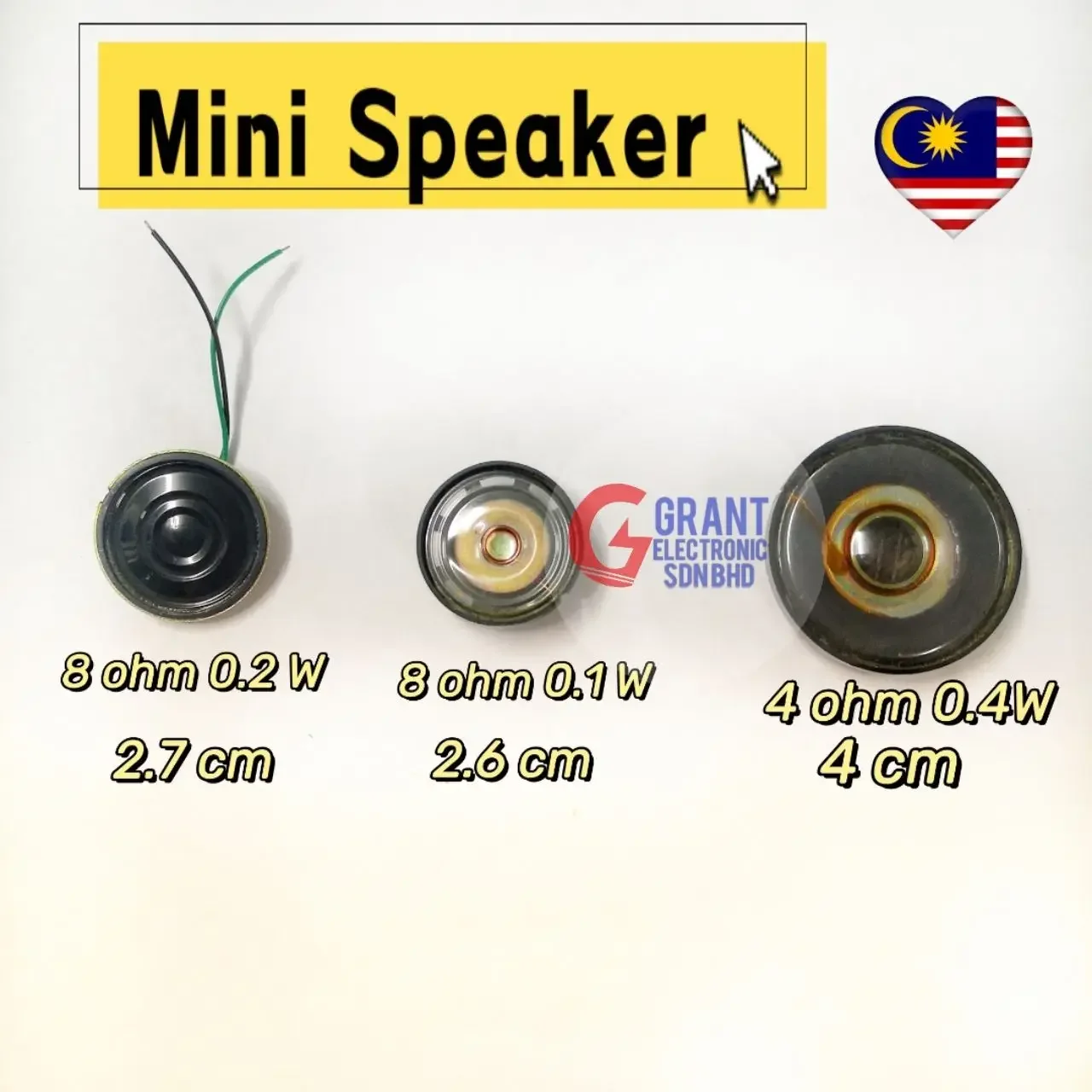 Mini Speaker 8ohm 0.1watt 8 ohm 0.2watt 4ohm 0.4w