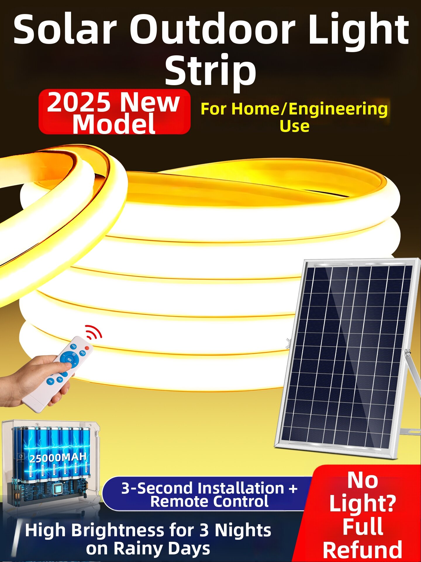 Xlys | Solar Powered Ultra Bright Waterproof Outdoor Light Strip