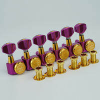 GUYKER 6R/6L  Heads 1:18 no screws Locking Tuning Key Pegs Tuners Chrome Guitar Accessories