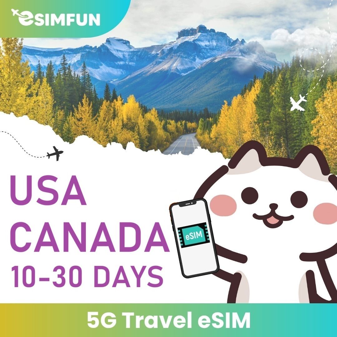 eSIM - United States of America (USA) / Canada (Exclude Alaska & Guam) 5G Travel eSIM - 10-30 Days Unlimited Data ราคา 699 บาท*ส่งฟรี