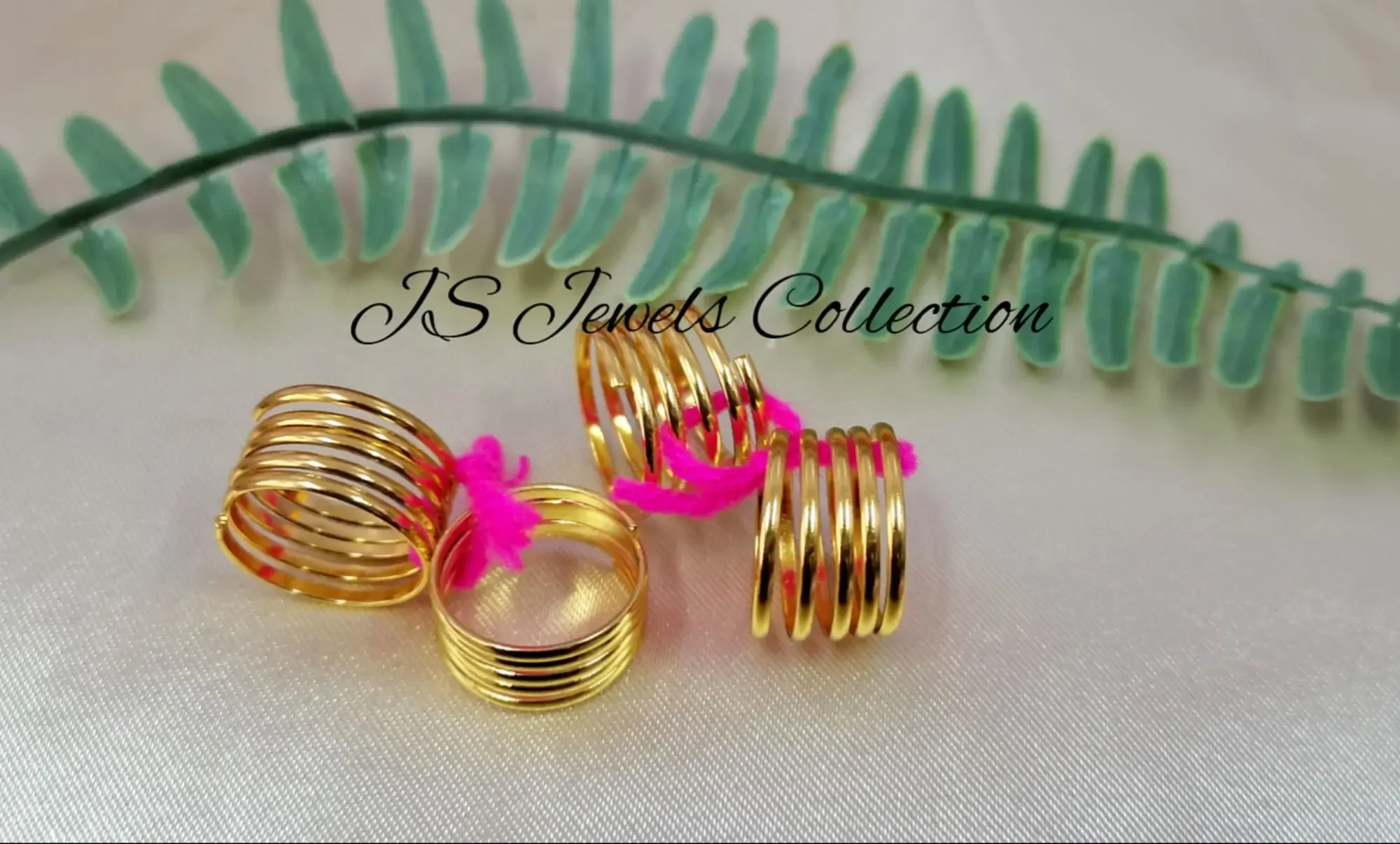 Gold Plated Tone Ring /Metti with 4 Layers 💕 1 Pair [Adjustable]