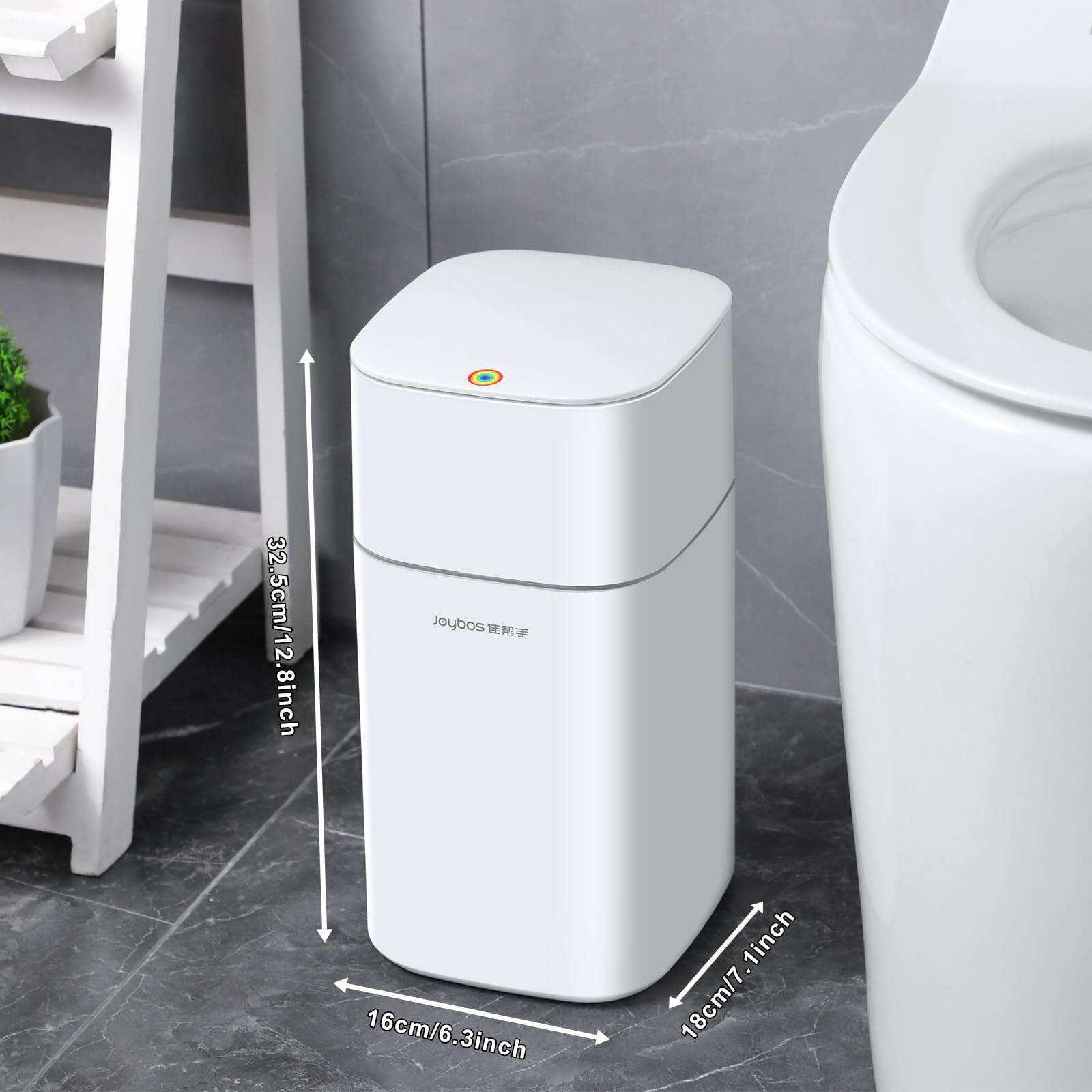 Bathroom Trash Can with Lids,Small Plastic Garbage Cans with Press Pop