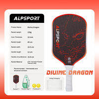 ALPSPORT Draca Pickleball Paddle 16mm Gen4 Core Thermoformed Titanium Alloy T800 Carbon Fiber Increases Spin & Power
