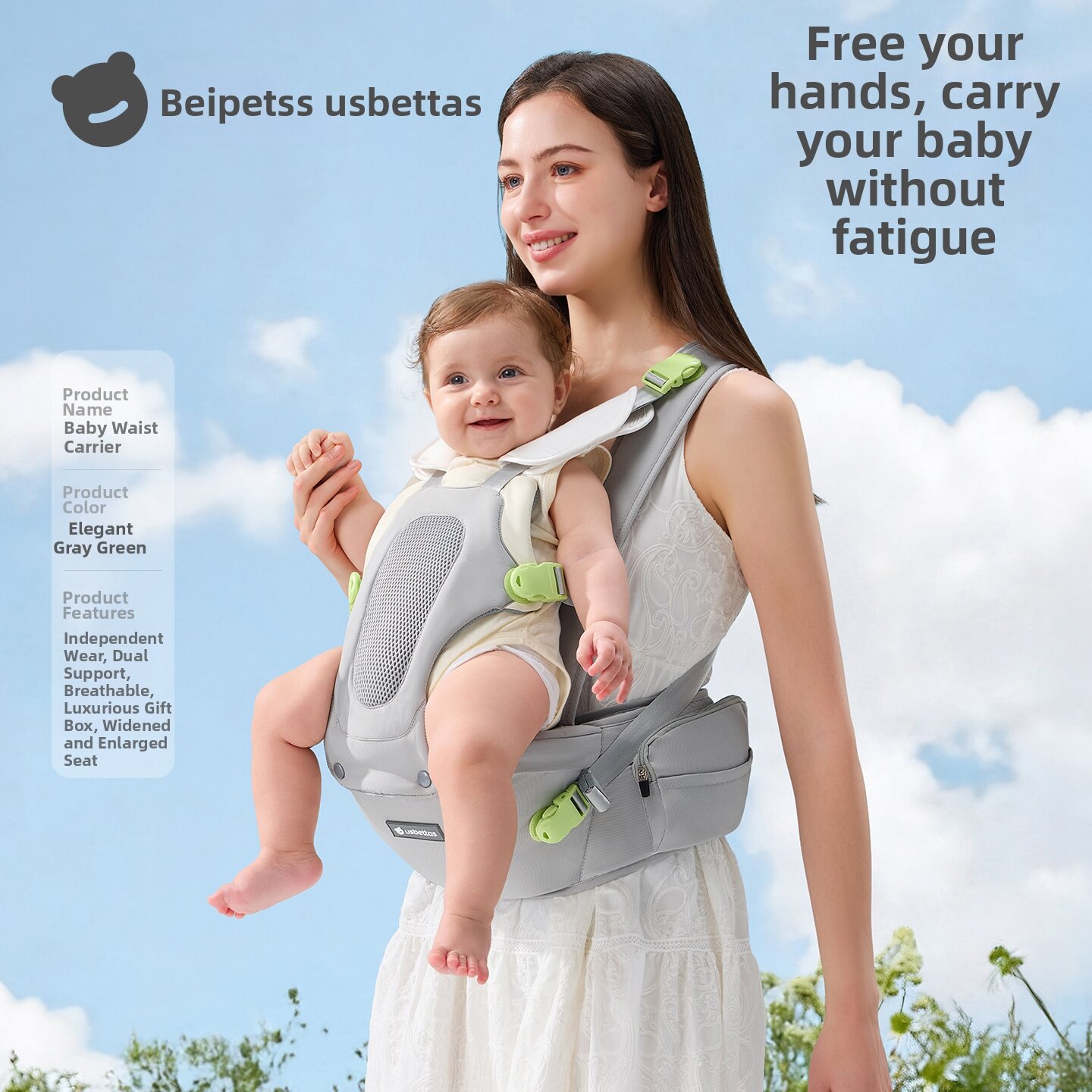 Usbettas | Ergonomic Light Breathable Multi-functional Baby Carrier