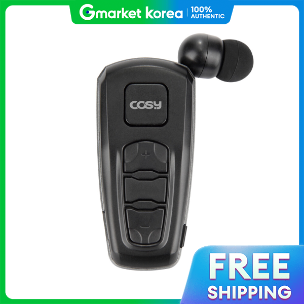 Cosy | Clip-Type Auto-Retractable Bluetooth Earphones, Wireless Hands-Free, Vibration Alert, for Car and Sports, 1-Year Free Warranty
