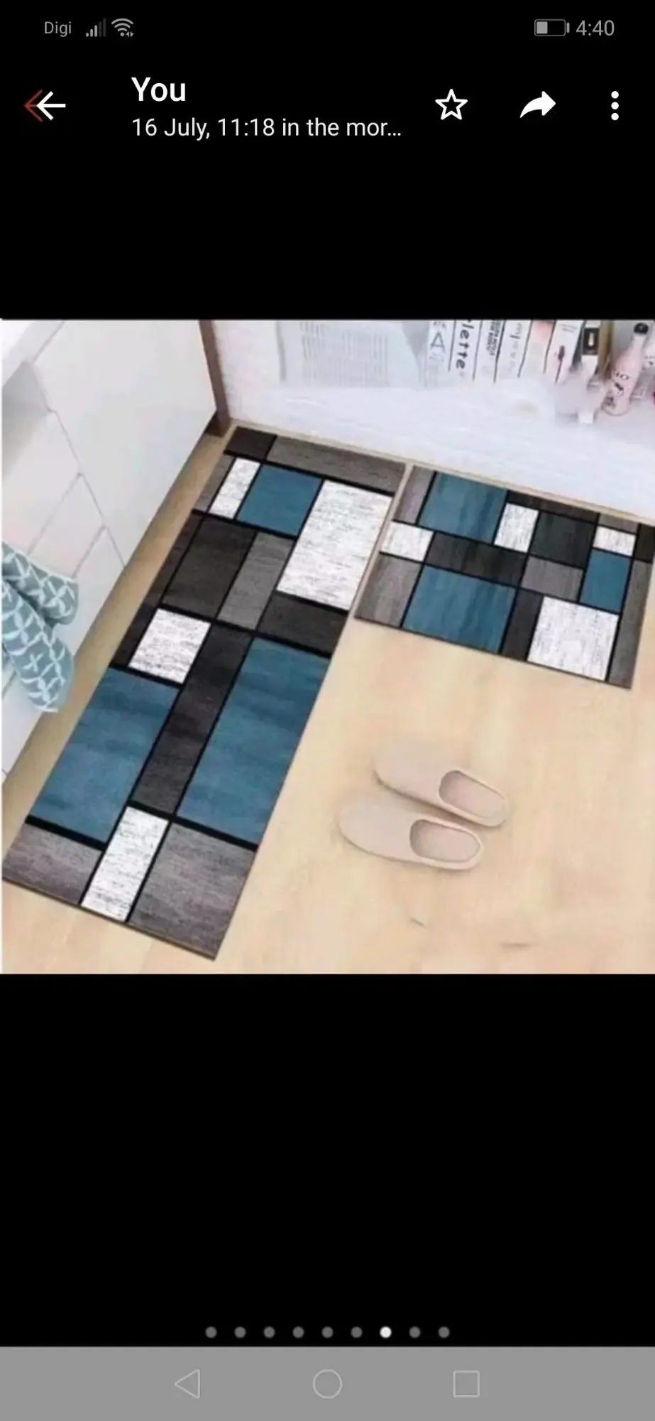 2 pcs set floor kitchen mat carpet / karpet dapur 3d velvet with anti slip