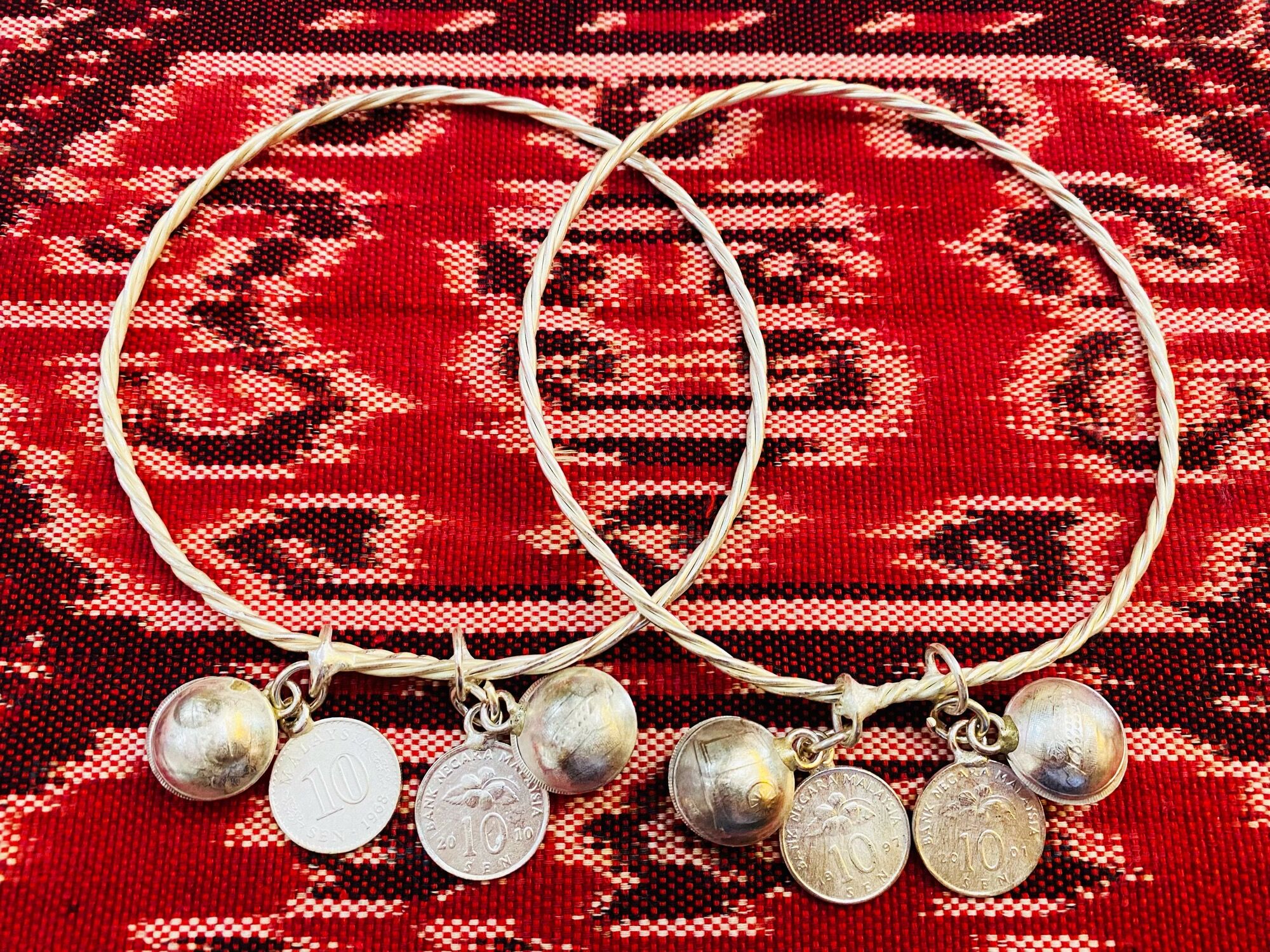 Gelang Kaki Set Iban 2pcs & Gelang Kaki Syiling Ngepan Iban Sarawak
