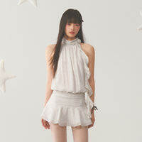 Weekend hub | Halter Sleeveless Polka Dot Summer Dress