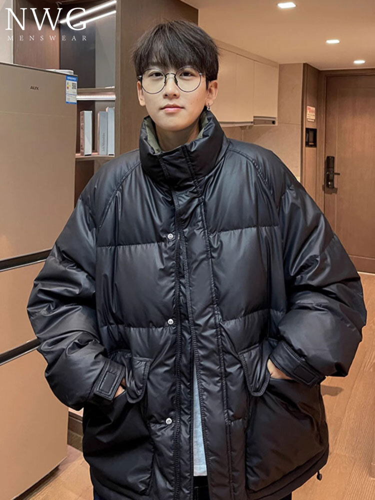 NWG | Thick White Duck Down Winter Coat with Stand Collar Harga 330 Ringgit*Penghantaran Percuma