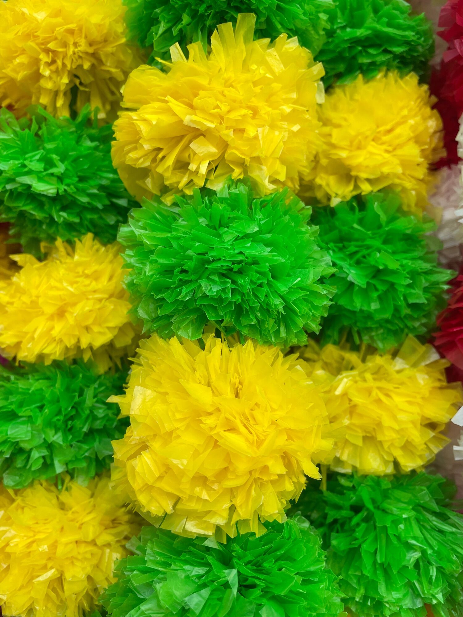 Artificial Marigold Garland (malai) (5 pieces) In 1 Packet for wedding