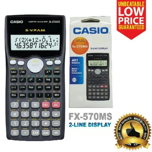 Casio Scientific Calculator for school and office FX-570MS Casio Scientific Calculator FX-570MS FX570MS New Model With 401 Function 🔥Ready Stock🔥 Casio FX 570MS Scientific Calculator for school and office