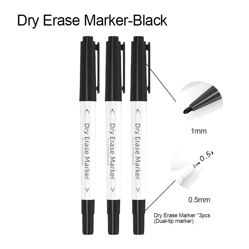 A5 Maganetic Whiteboard Notebook Reusable Dry Erase Board Double Sided Portable Writing Pad Papan Putih Mini for Kids Students Office with 3 Markers Cloth 4 Magnet Stickers