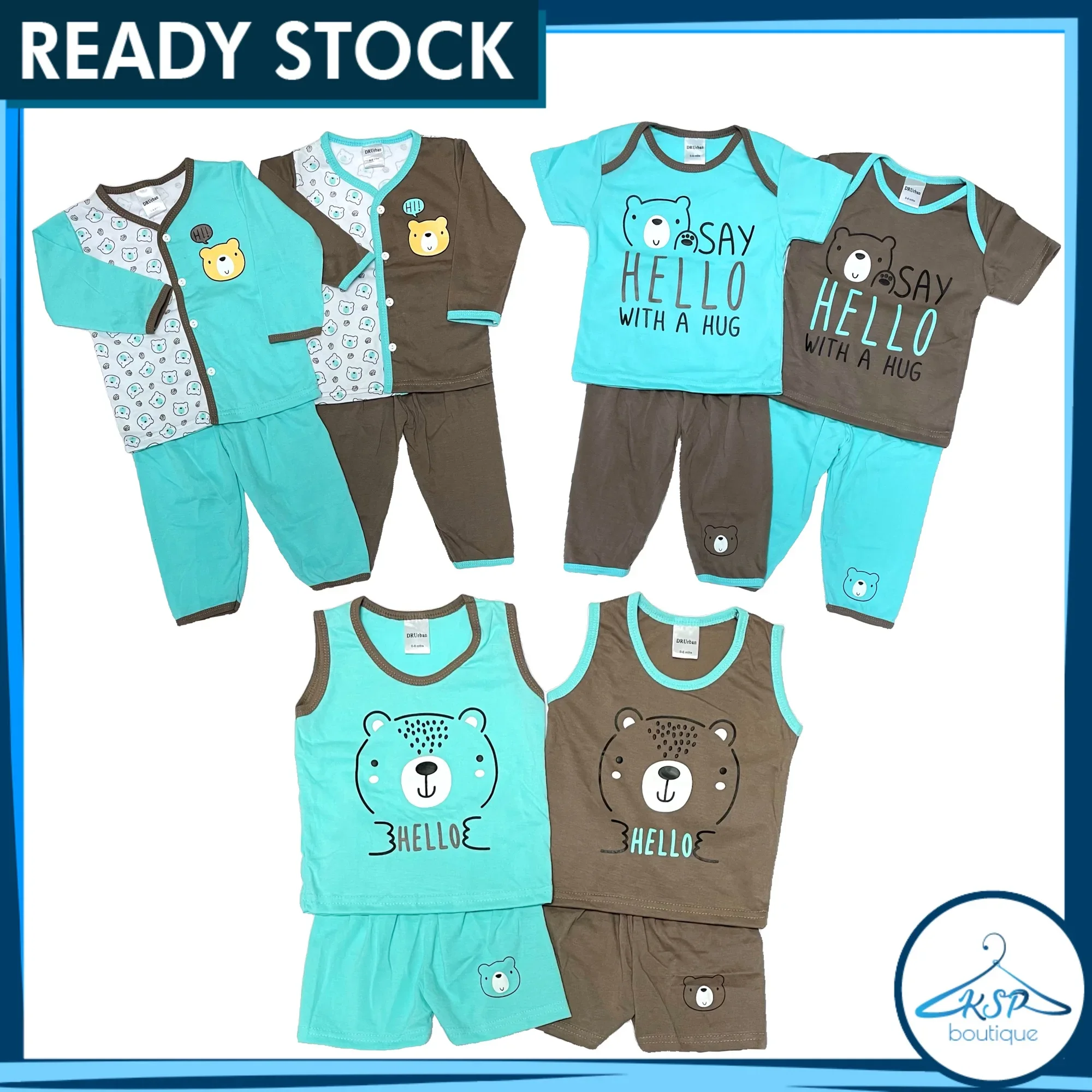 0 - 18 Month Baby Cotton Clothes | Baby Cotton Sleepwear | Baby Cotton Suit | Baju Baby Cotton | Baju Tidur Baby Cotton