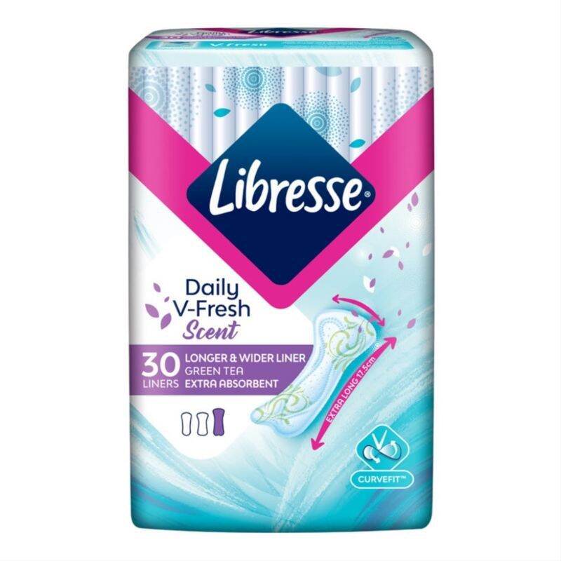 LIBRESSE Pantyliners Green Tea Longer & Wider/Slim Liner Green Tea/Slim