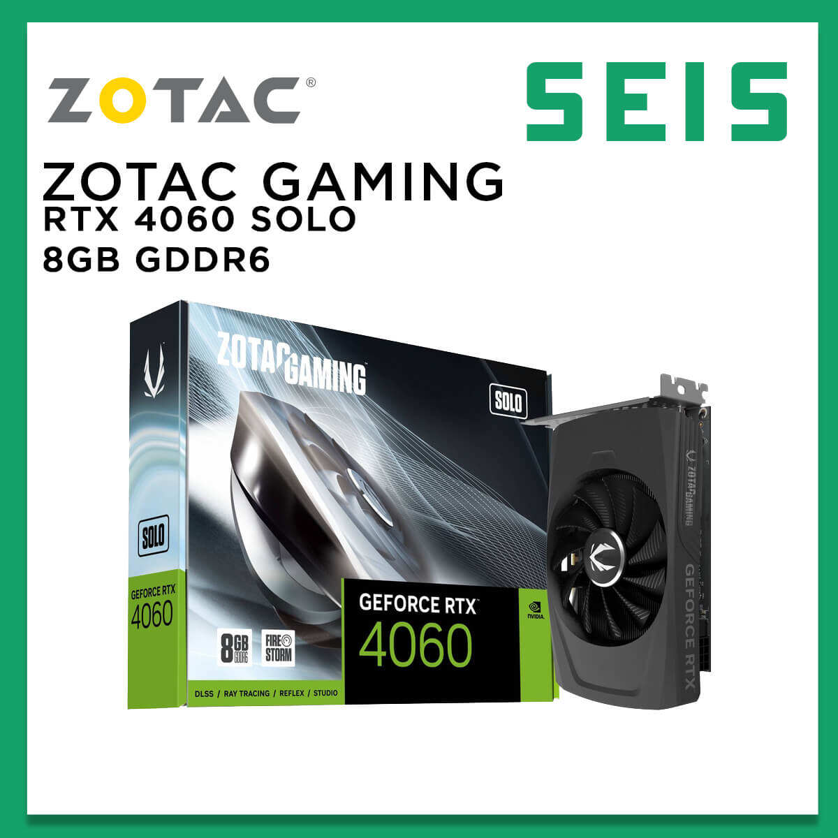  ZOTAC Gaming GeForce RTX 4060 8GB Solo DLSS 3 8GB GDDR6 128-bit  17 Gbps PCIE 4.0 Super Compact Gaming Graphics Card, ZT-D40600G-10L :  Electronics