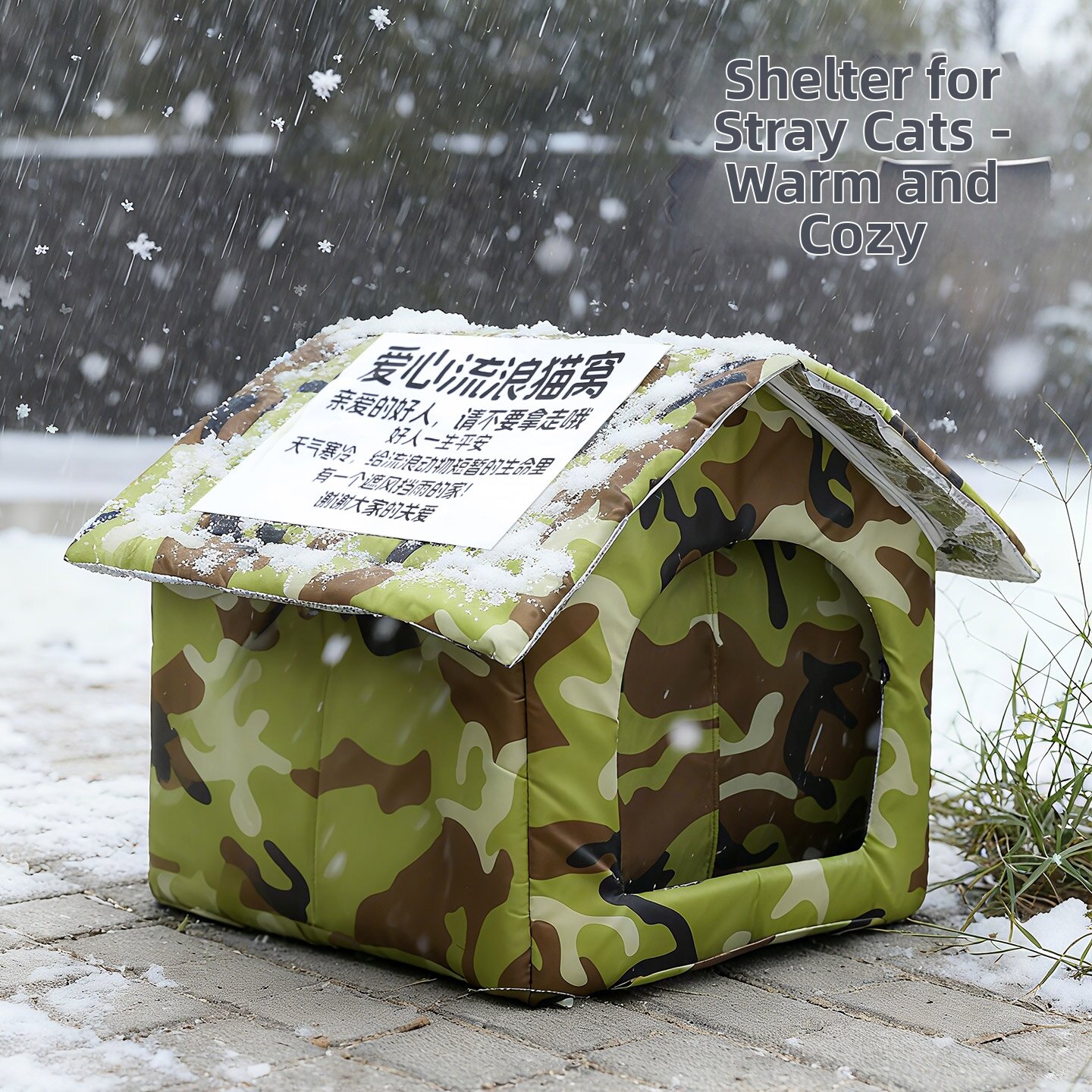 HOOPET | Wind-Resistant Winter Outdoor Pet Bed for Cats Harga 95 Ringgit*Penghantaran Percuma