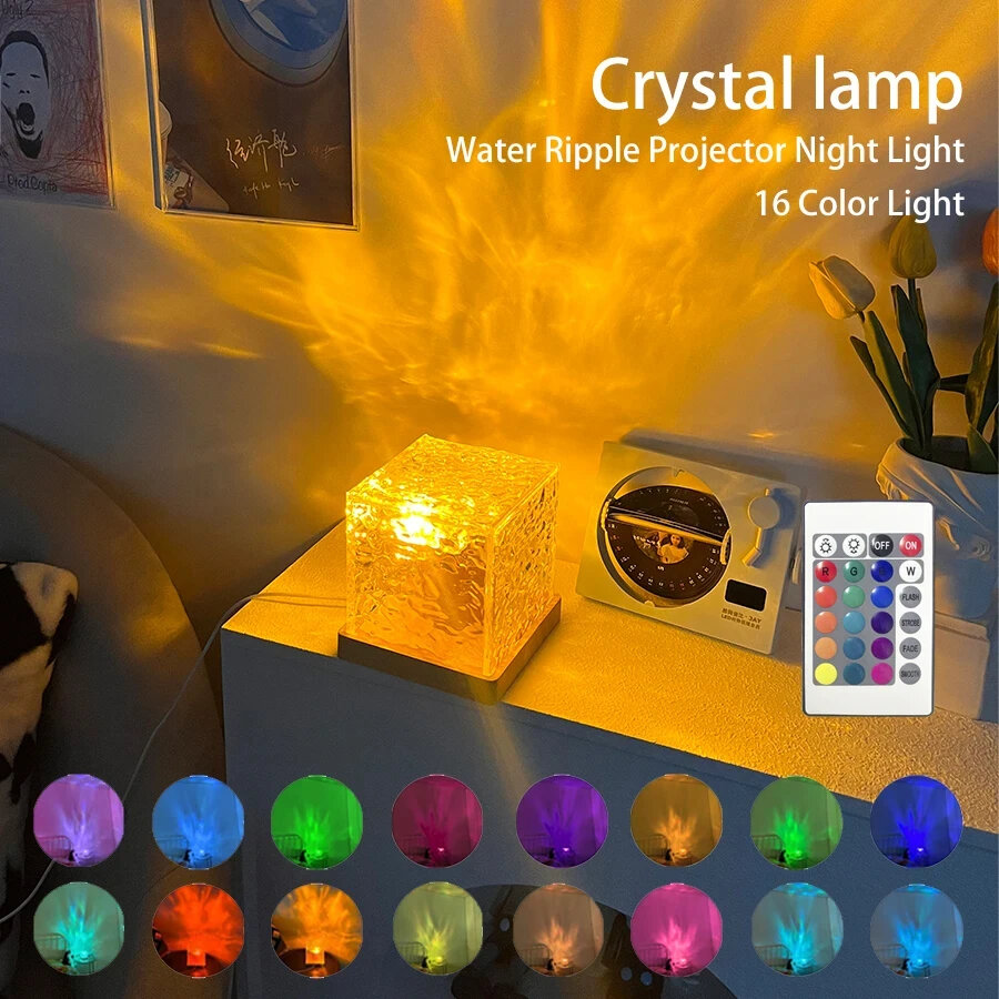 Dynamic Water Ripple Flame Projector Lamp Led Rgb Night Light_voghion.com
