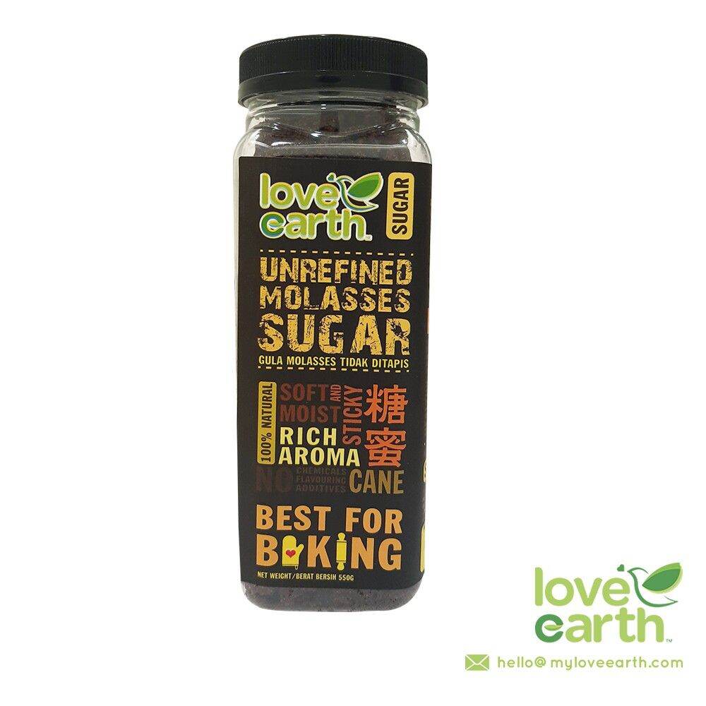 🍀Love Earth Unrefined Molasses Sugar 550g with Halal Certificate Lazada