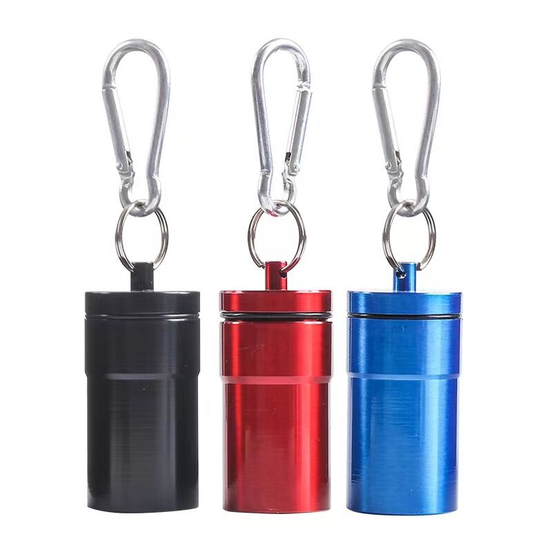 Windproof Aluminum Pocket Ashtray With Lid Portable Keychain Tube_voghion.com