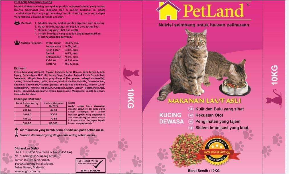 Petland Cat Food Makanan Kucing Laut Asli 10kg Lazada