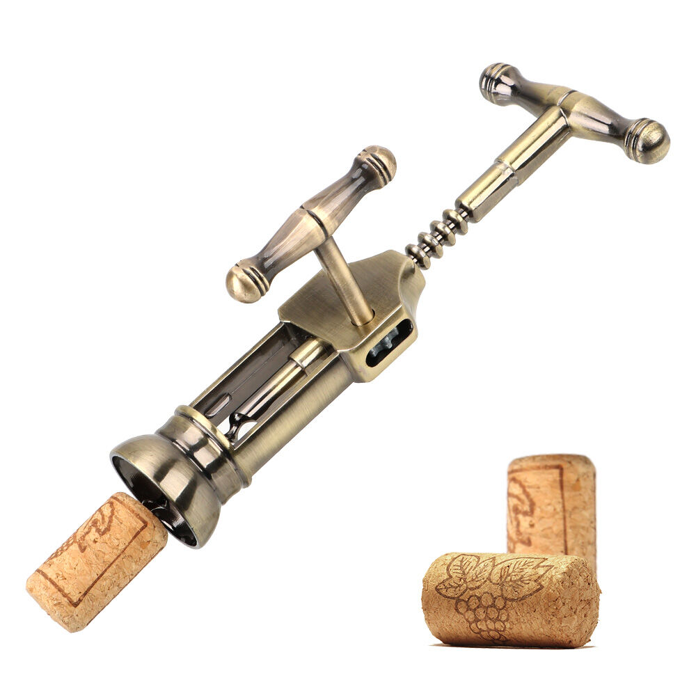 Vintage Rack & Pinion Corkscrew Classic Wine Bottle Opener Tool_voghion.com