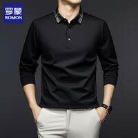 ROMON | New Autumn Turn-down Collar Base Loose Casual Business Mens Polo Shirt