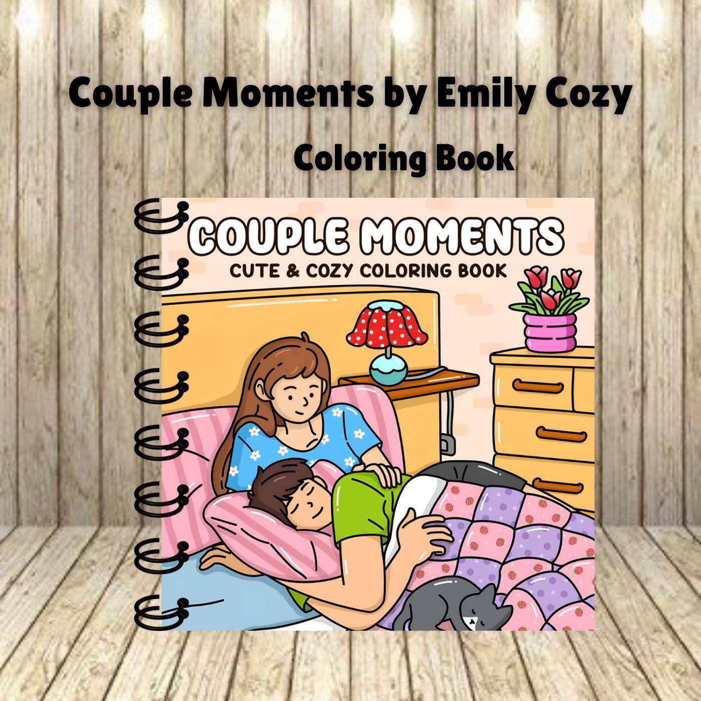 Couple moments by emily cozy coloring book coloring book 30 Pages relaxing art therapy book