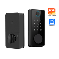 RAYKUBE DS01 4-language Tuya Smart Fingerprint Deadbolt Lock with Latch/Door Sensor Auto Lock Key/Password/Card/ Tuya APP Unlock