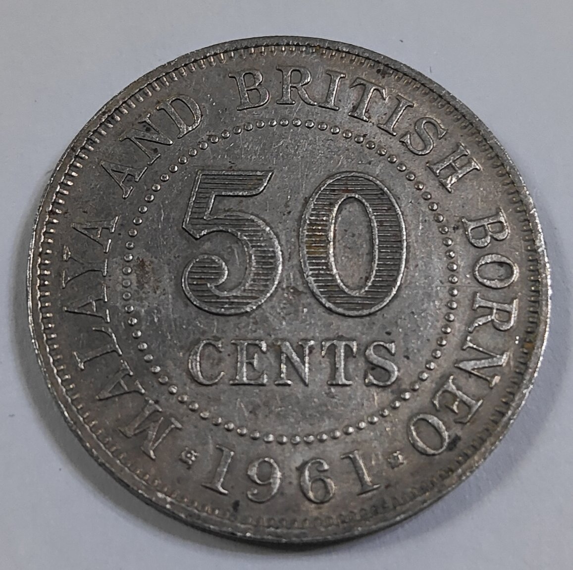 Offer : 1961 Malaya N British Borneo 50cents old coin