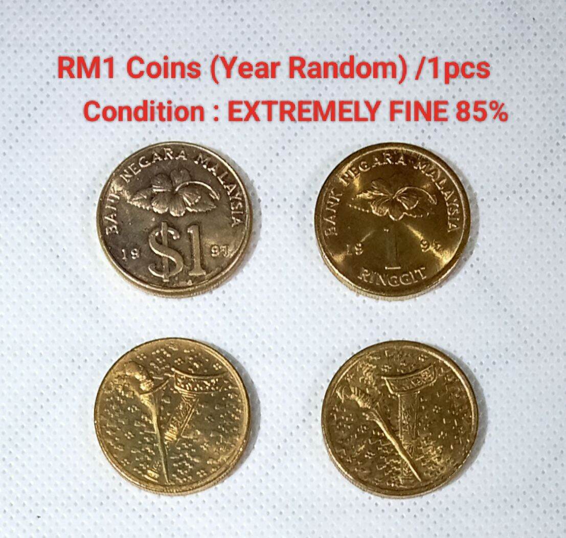RM1 Coins 1989-1996 Years (Year Random) (Condition : FINE 50% --  UNCIRCULATED 100%) 1pcs / 1令吉硬币 1989-1996 (年份随机)(品相 : 中品 50% -- 全新100%) 1枚  | Lazada