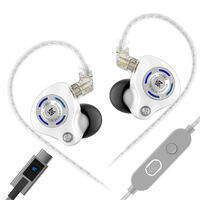 KZ หูฟังสำหรับเล่นเกม Hi-Fi พร้อมไดร์เวอร์เชิงเส้นไมโครโฟนคู่พิเศษความถี่กว้าง10-20000Hz4โหมด EQ (อุปกรณ์เสริมประเภท C)-เฮดโฟนแบบเสียบหูสำหรับ Esportsหูฟัง Comfort ตลอดทั้งวันรองรับเสียงชัดเจนเกม FPS