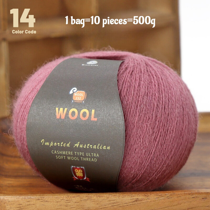 1 Large Bag of 500g Cashmere Fine Wool Yarn for Handmade DIY Knitting Used to Make Warm Sweaters Scarves Hats Knee Pads Gloves Wool Pants Blankets and Other Crafts. 1 Bag = 10 Pieces = 500g