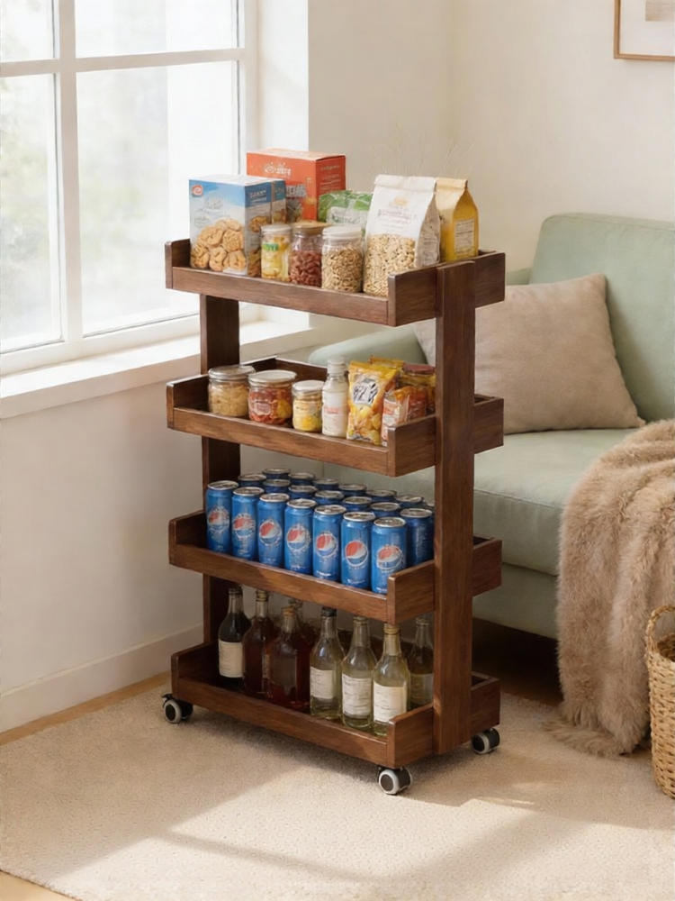 ZHUSHANXIA | Portable Narrow Storage Rack Real Wood Space-saving Shelf Harga 192 Ringgit*Penghantaran Percuma