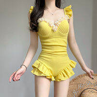 YANHAISHIGUANG | Sexy Ruffle Gathered Swimwear Small Bust Slimming