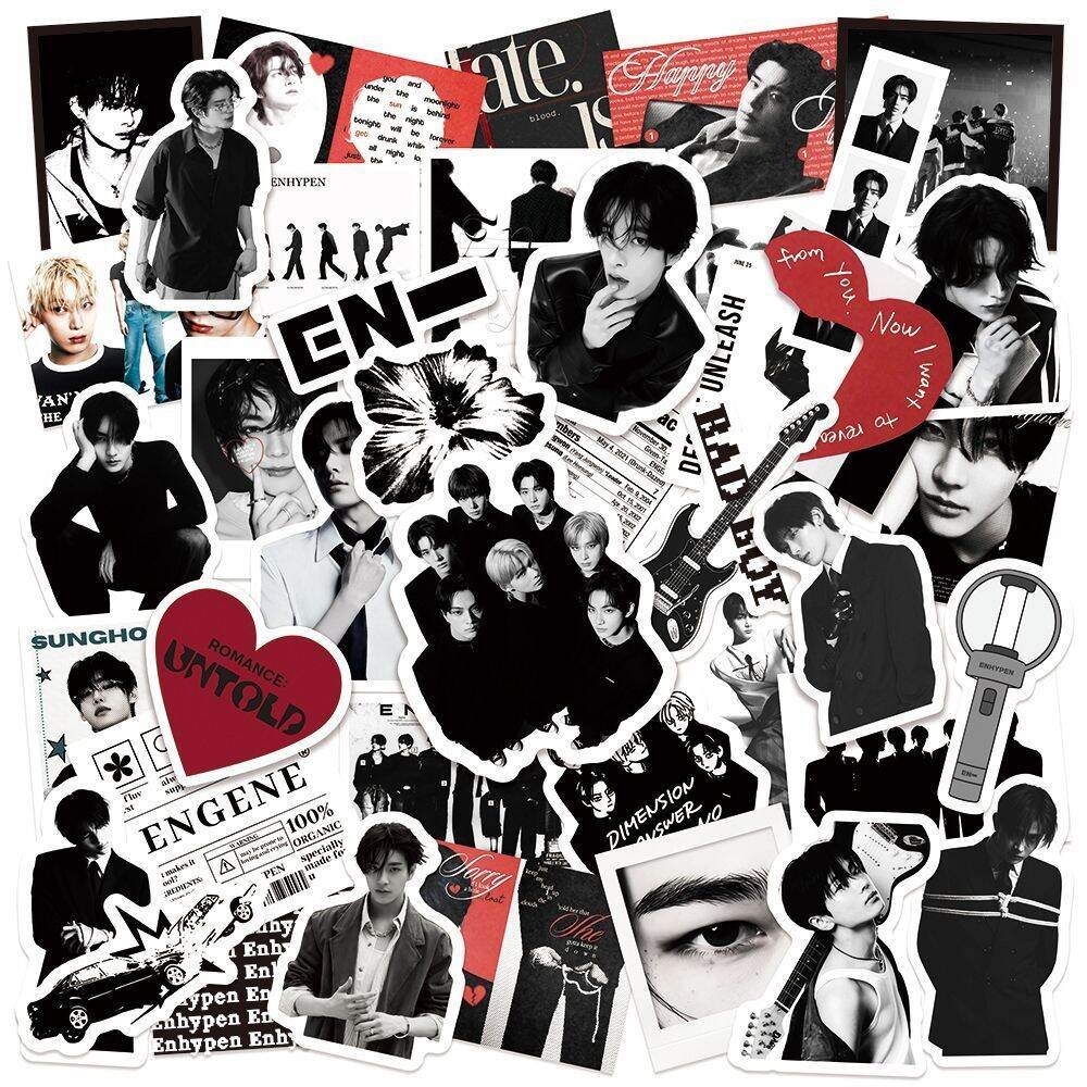 56pcs/pack Kpop Idol enhypen HD Waterproof Self-Adhesive DIY Decoration Sticker