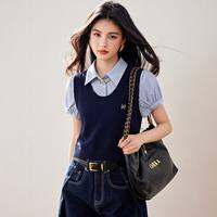 puella | Korean Style College Short Sleeve High Waisted Shirt