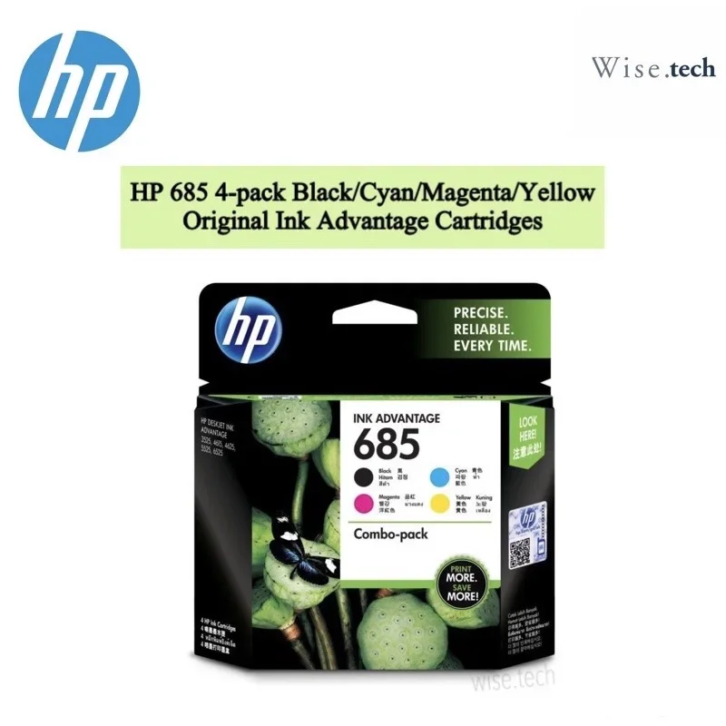 HP 685 4 pack-Black/Cyan/Magenta/Yellow Original Ink Advantage Cartridge