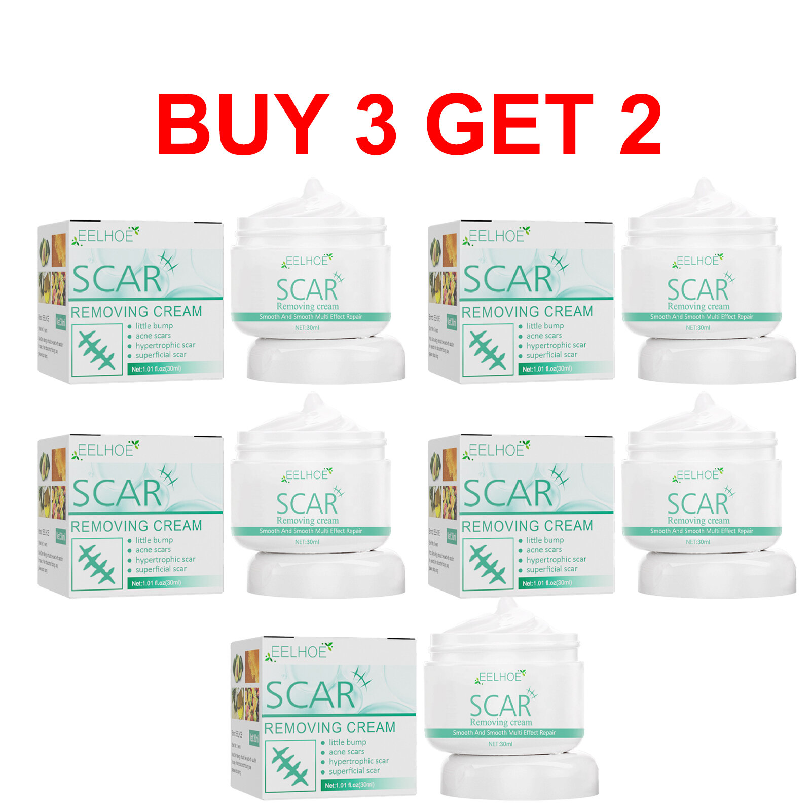 Jaysuing Scar Removal Cream Stretch Marks Acne Spots Treatment Repair Smooth Beauty Body Skin Care Safe And Effective Whitening Health Care 30ml
