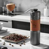 สแตนเลสมืออาชีพ CNC แบบปรับได้ Penggiling Kopi ด้วยมือบดกาแฟเสี้ยนด้วยตนเองความจุ30กรัม