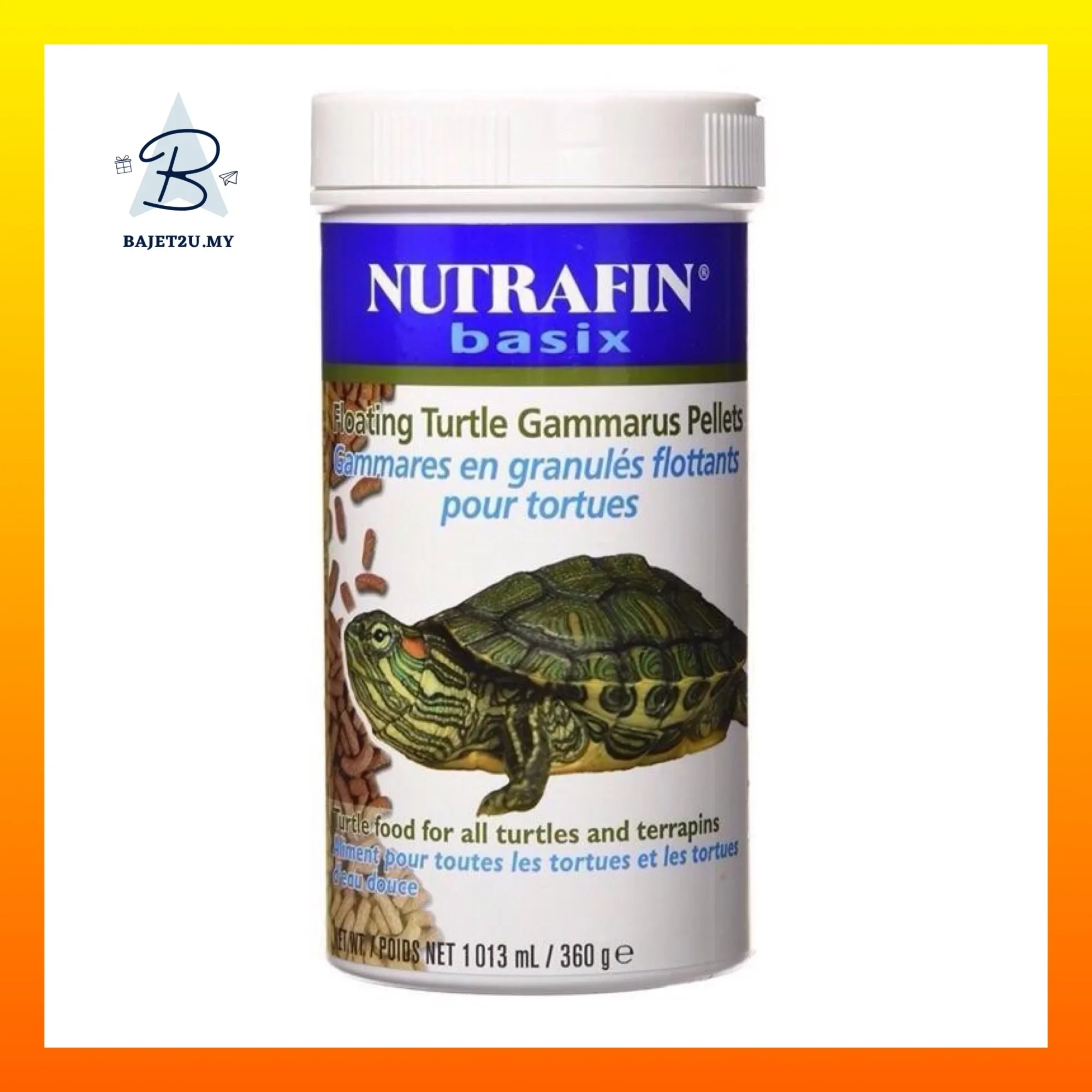 [Ready Stock] Nutrafin Basix Floating Turtle Pellets 360g Expired date 12/2023