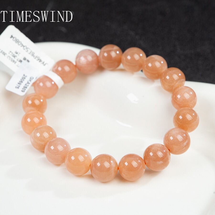 TIMESWIND Authentic Natural 7A Orange Moonstone Round Beaded Women Bracelet Fashion Bracelet with Certificate ราคา 1,762 บาท*ส่งฟรี