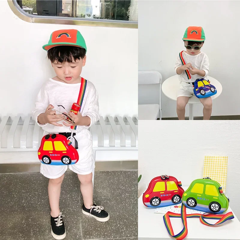 Neutral Cartoon Car Kids' Bags Cute Small Satchel Korean Fashion All-Match Boy Crossbody Bag Mobile Phone Bag