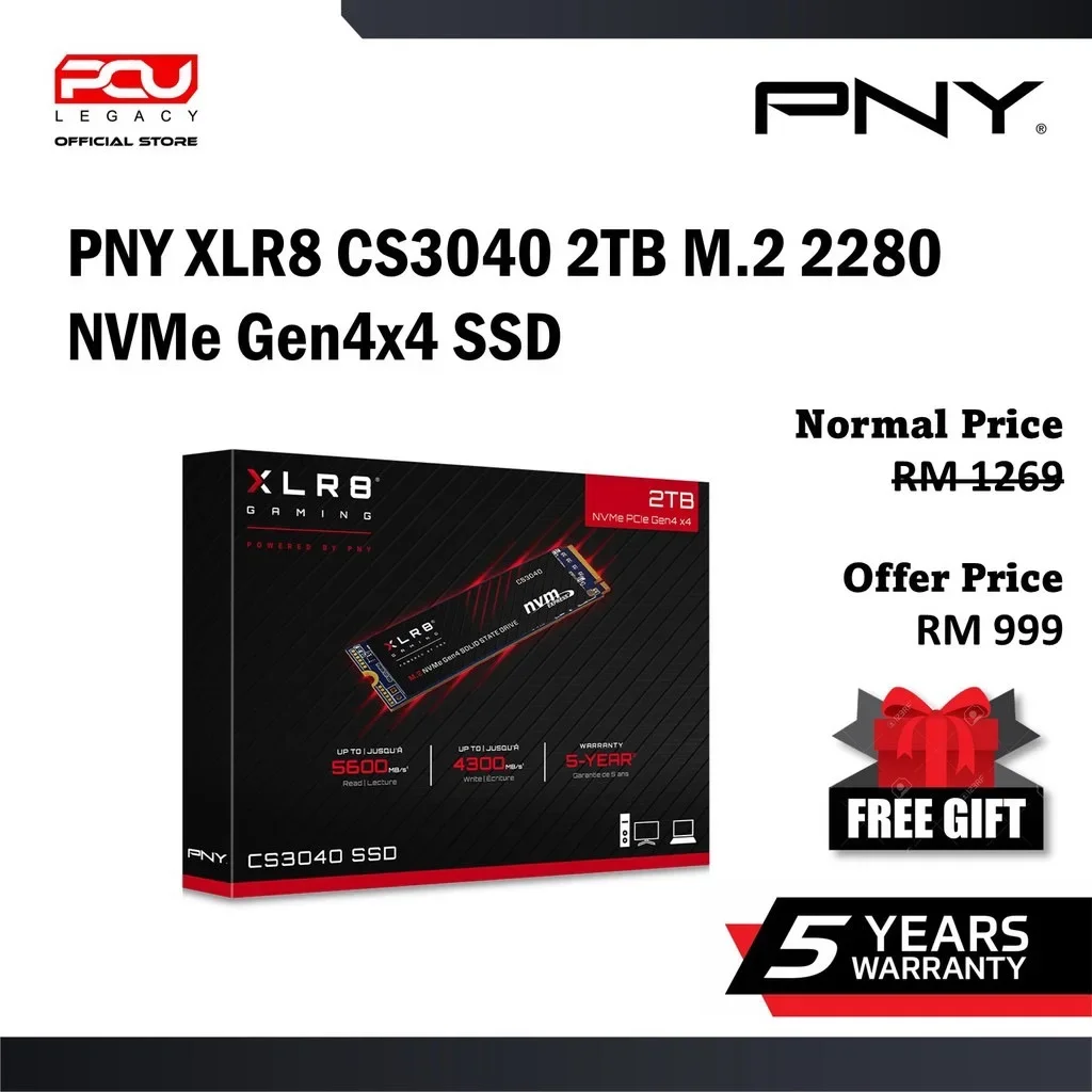 PNY XLR8 CS3040 M.2 2280 NVMe Gen4x4 2TB SSD