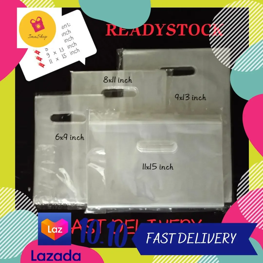PLASTIK LUTSINAR/PLASTIK TRANSPARENT/Transparent Plastic Bags/PP Plastic Bags/Shopping Bags/Clear Bag (50 pcs, 100 pcs & 200 pcs)per pack)