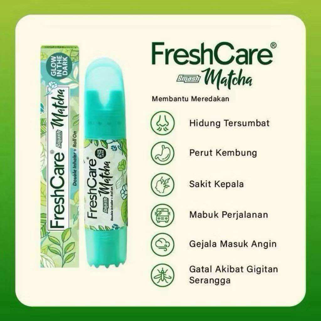 Freshcare MATCHA Double Inhaler+Roll On Aromatherapy Wind Oil