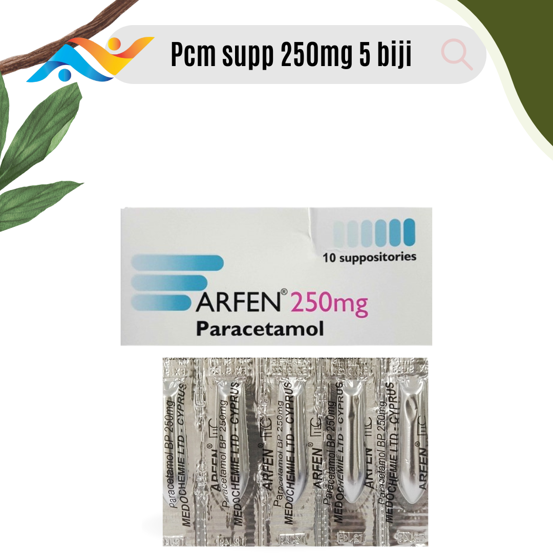 Arfen Pcm Supp Paracetamol Suppositories 5biji Lazada