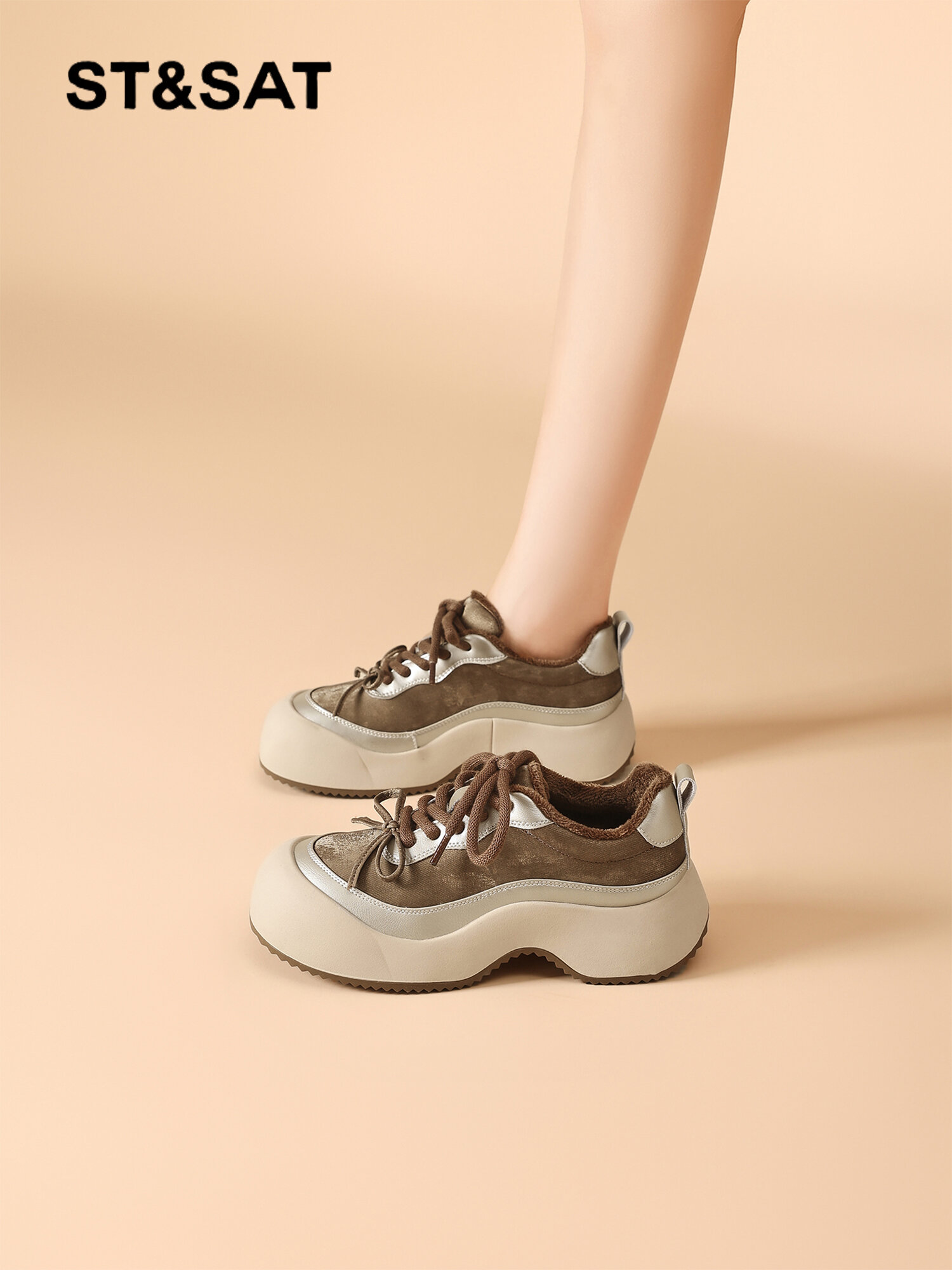 ST&SAT | Comfortable Warm Uplifting Loafers for Petite Women Harga 330 Ringgit*Penghantaran Percuma