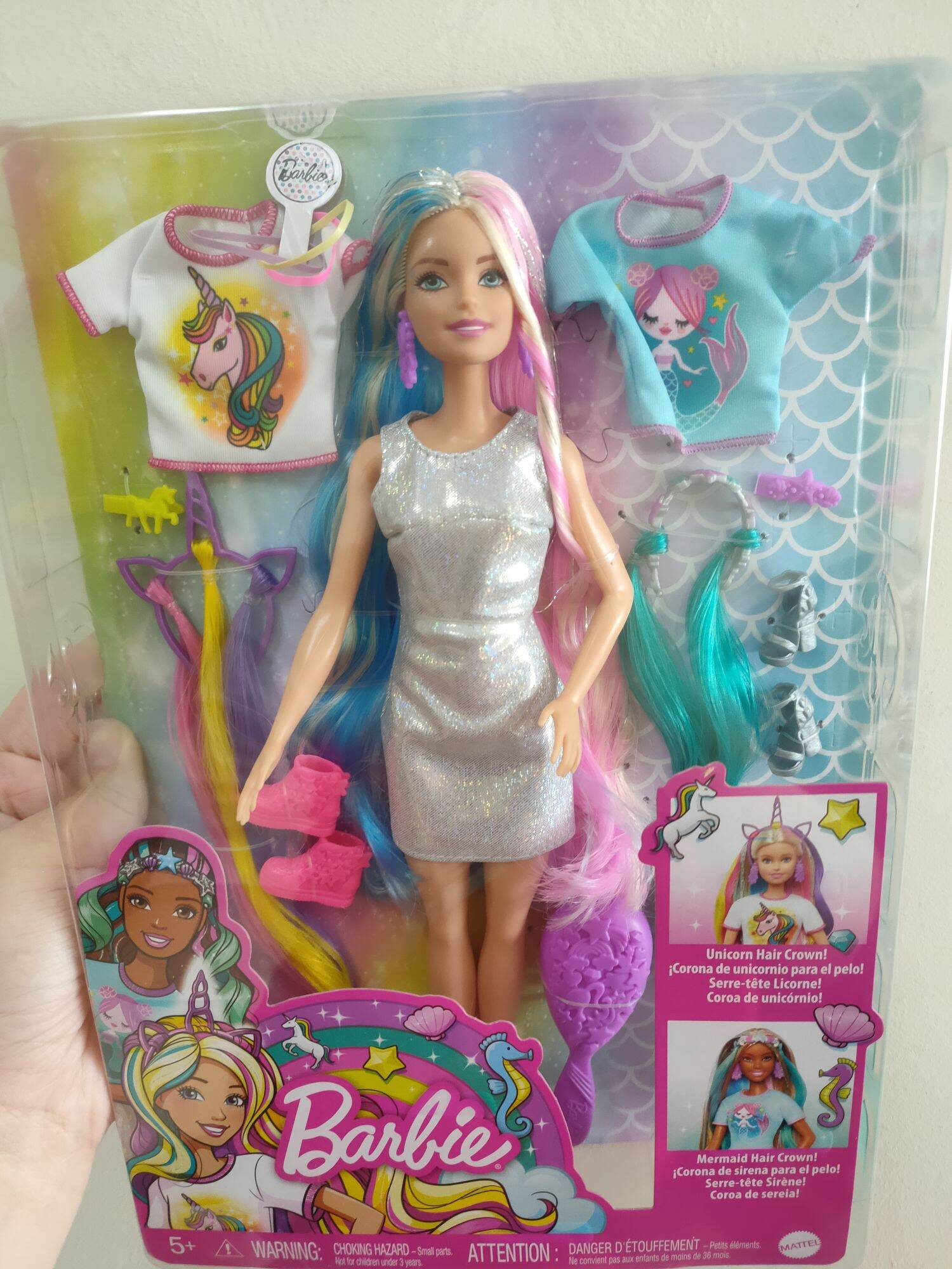 Barbie Fantasy Hair Unicornio Y Sirena Mattel