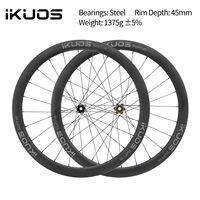 Ikuos T700 + 800 sợi carbon xe đạp đường trường wheelset-Center-Lock thru-axle 45mm rim sâu khí động học cho bay 24h phía trước và phía sau thép/vòng bi bằng gốm tùy chọn